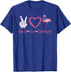 Peace Love Flamingo Hand Sign Heart Flamingo Lovers T-Shirt - T-Shirt | Royal