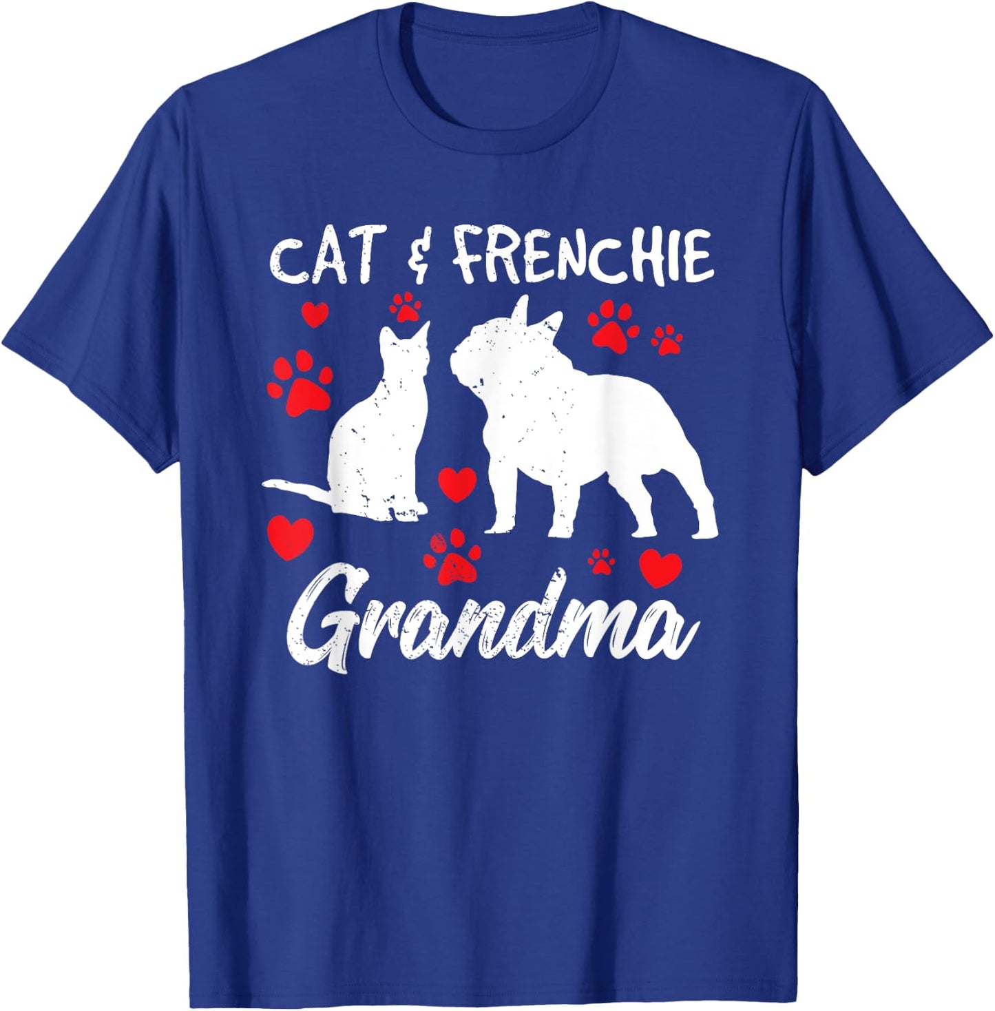Cat and French Bulldog Grandma Frenchie Dog Grandmother Cute Women T-Shirt - T-Shirt | Royal