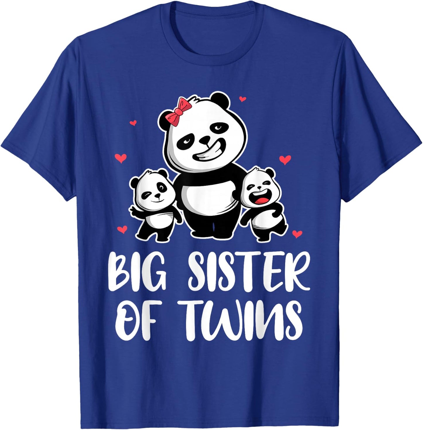 Big Sister of Twins Sis Panda Family Sister Birthday Gift T-Shirt - T-Shirt | Royal