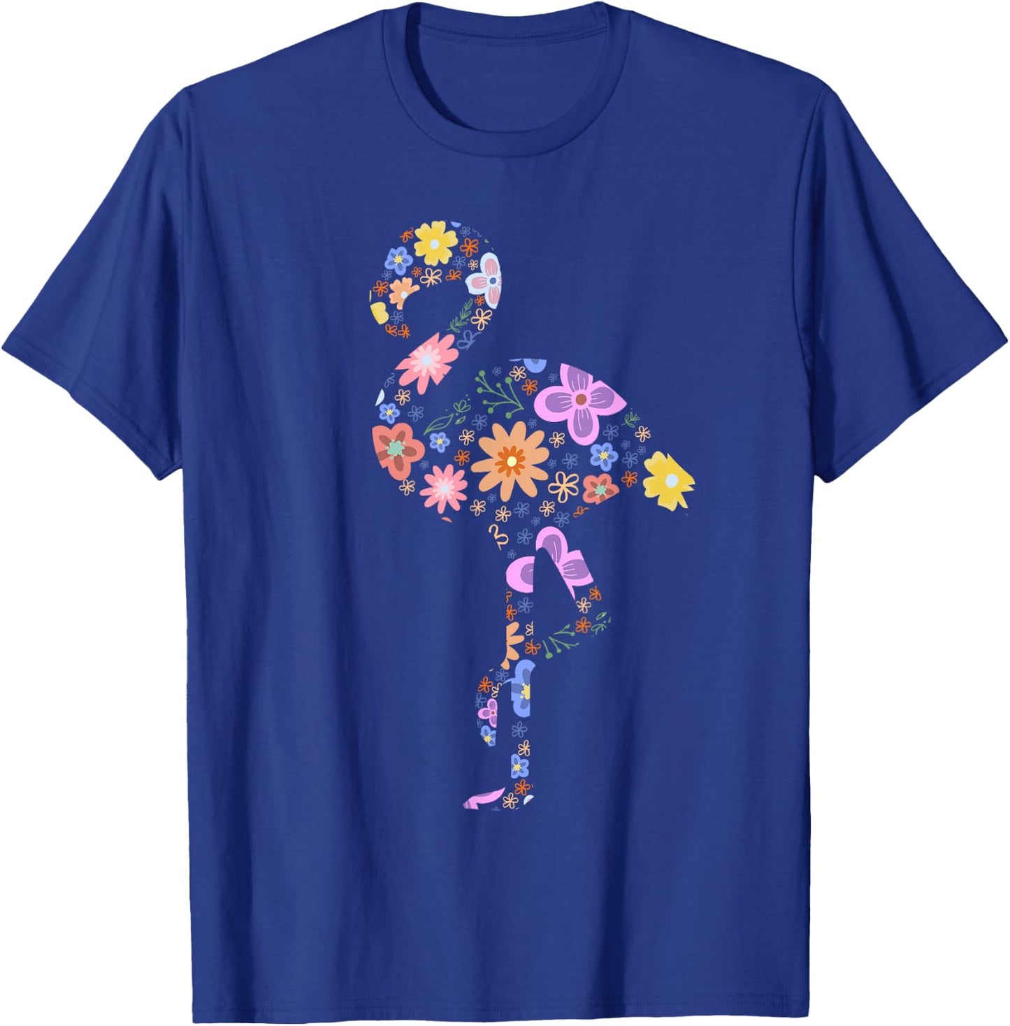 Flamingo Flower Silhouette Lover Gifts Lover Flamingos Gift T-Shirt - T-Shirt | Royal
