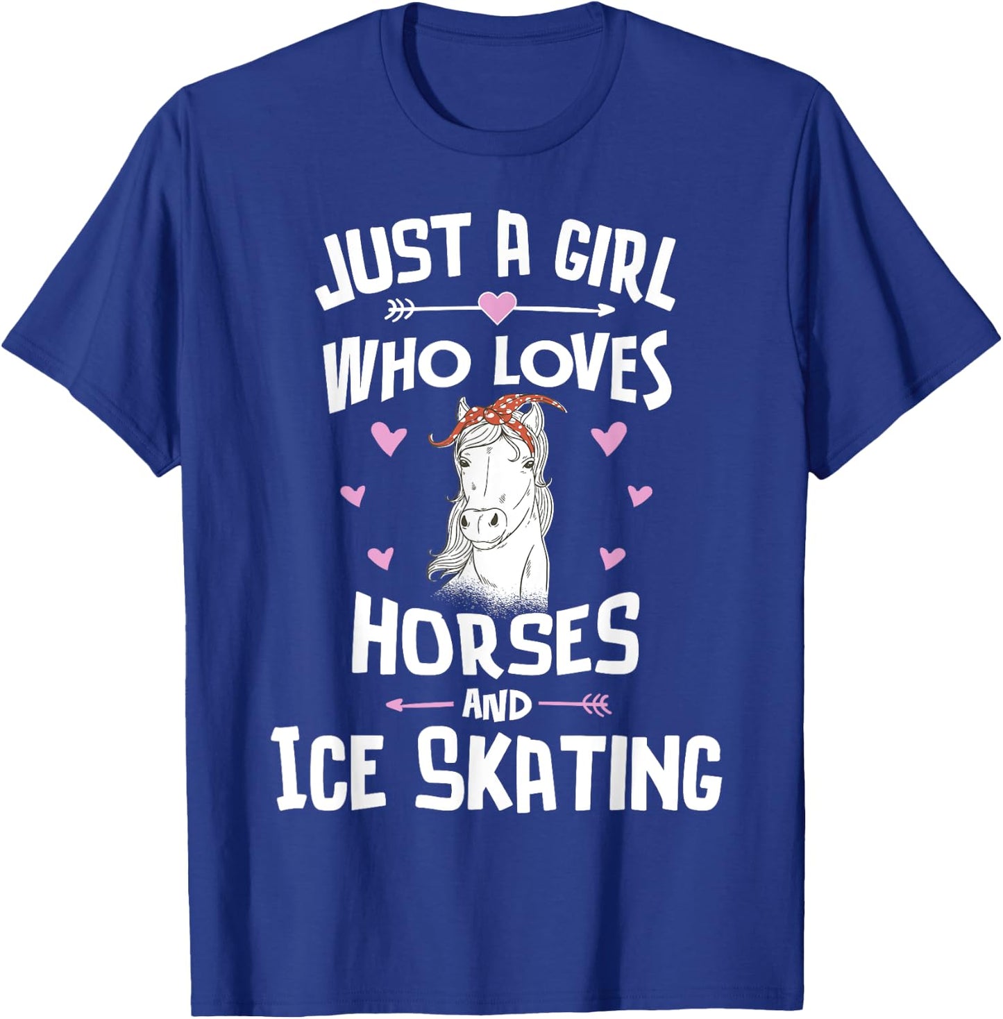 Horses And Ice Skating Gifts for Girls Women T-Shirt - T-Shirt | Royal