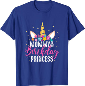 Mommy Of The Birthday Princess Mother Girl Unicorn Birthday T-Shirt - T-Shirt | Royal