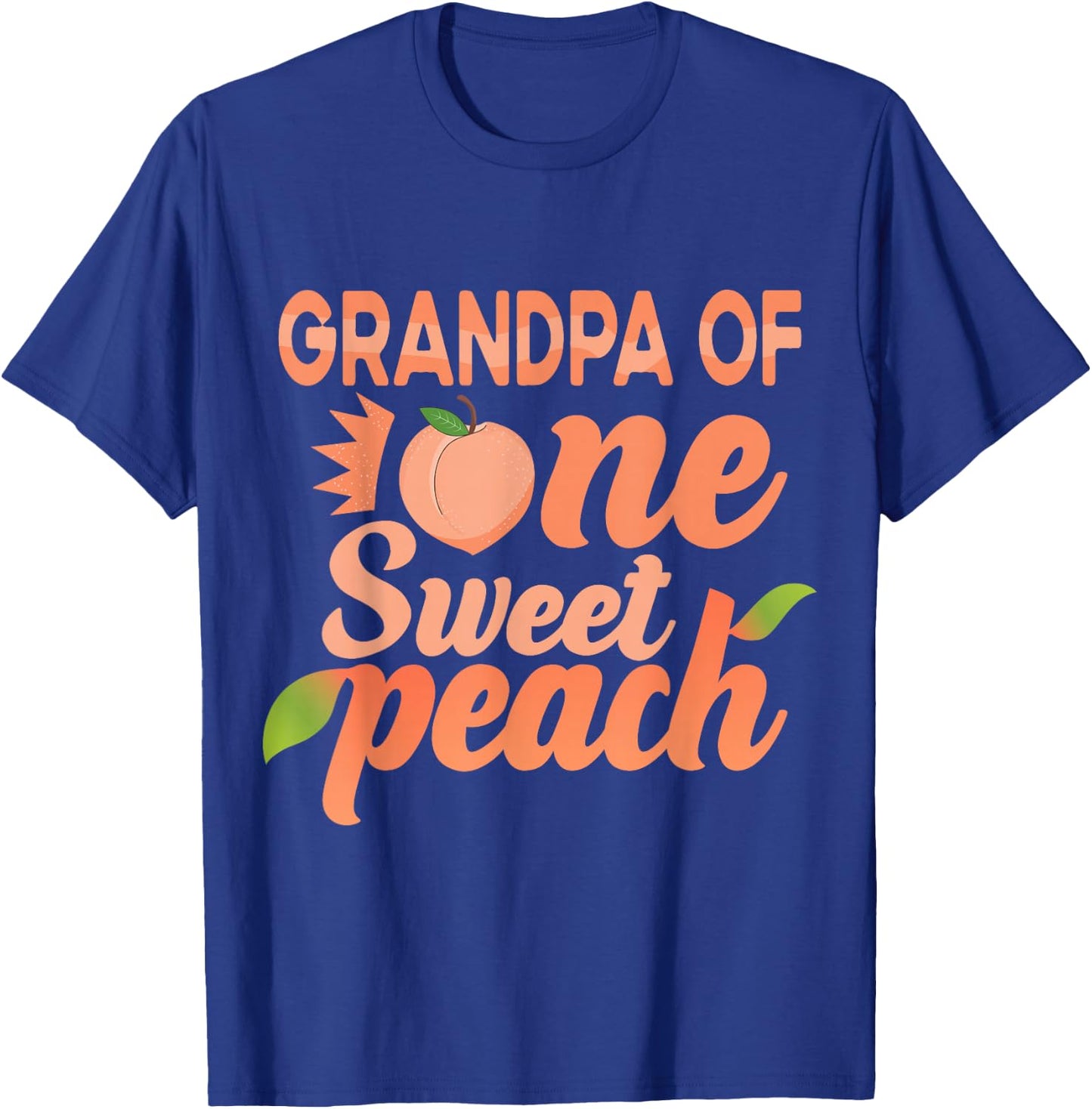 Grandpa First Birthday One Sweet Peach Bday Family Matching T-Shirt - T-Shirt | Royal