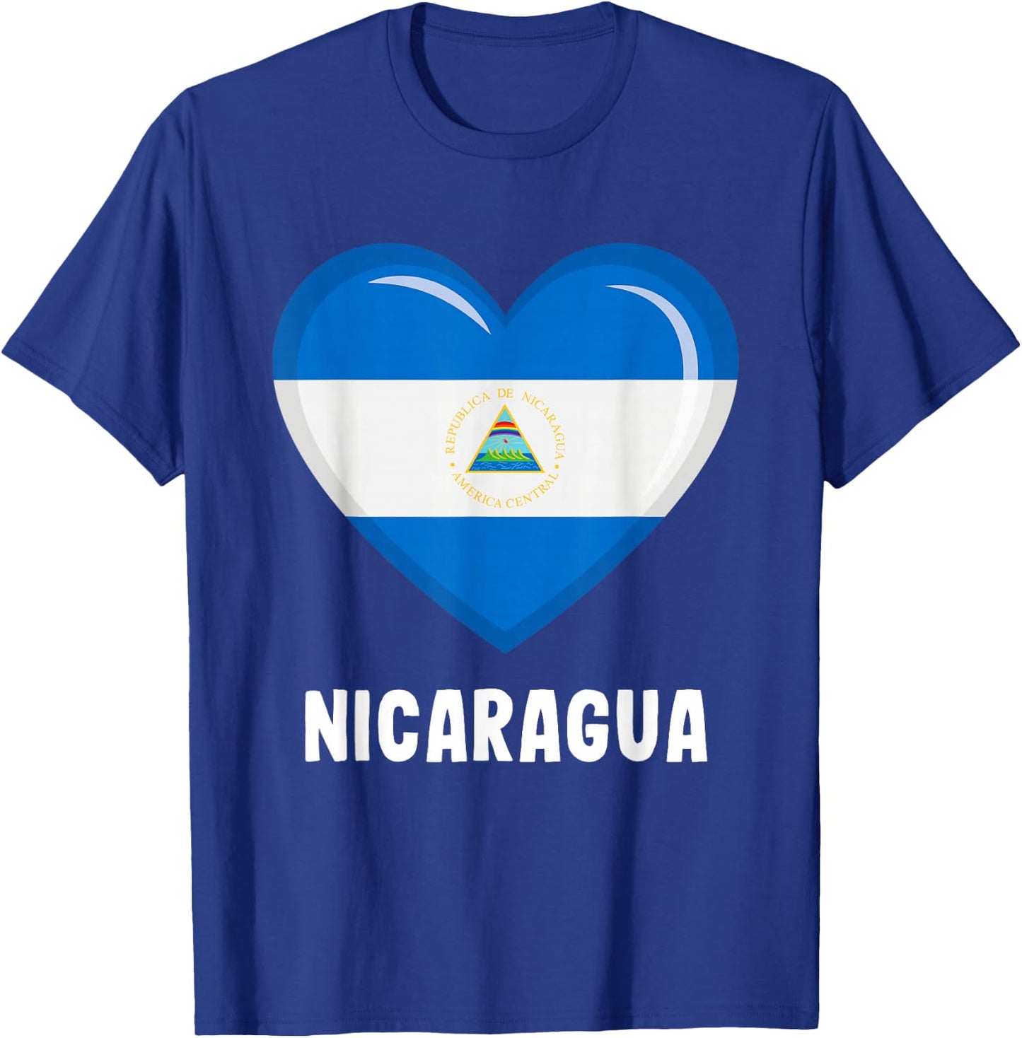 Nicaragua Flag Shirt | Nicaragua T-Shirt - T-Shirt | Royal