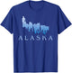 Alaska Sled Dogs Mushing Team Snow Sledding Mountain Scene T-Shirt - T-Shirt | Royal