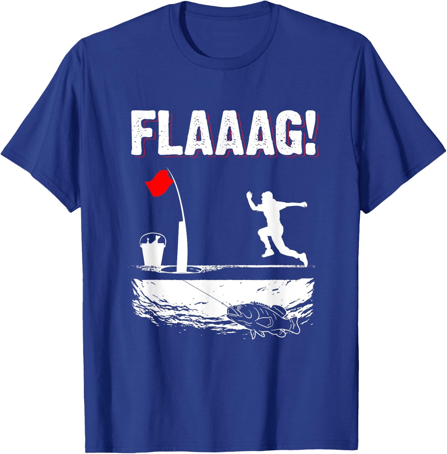 Ice Fishing Tip Up Flag Run for Ice Fishing Flag Men T-Shirt - T-Shirt | Royal