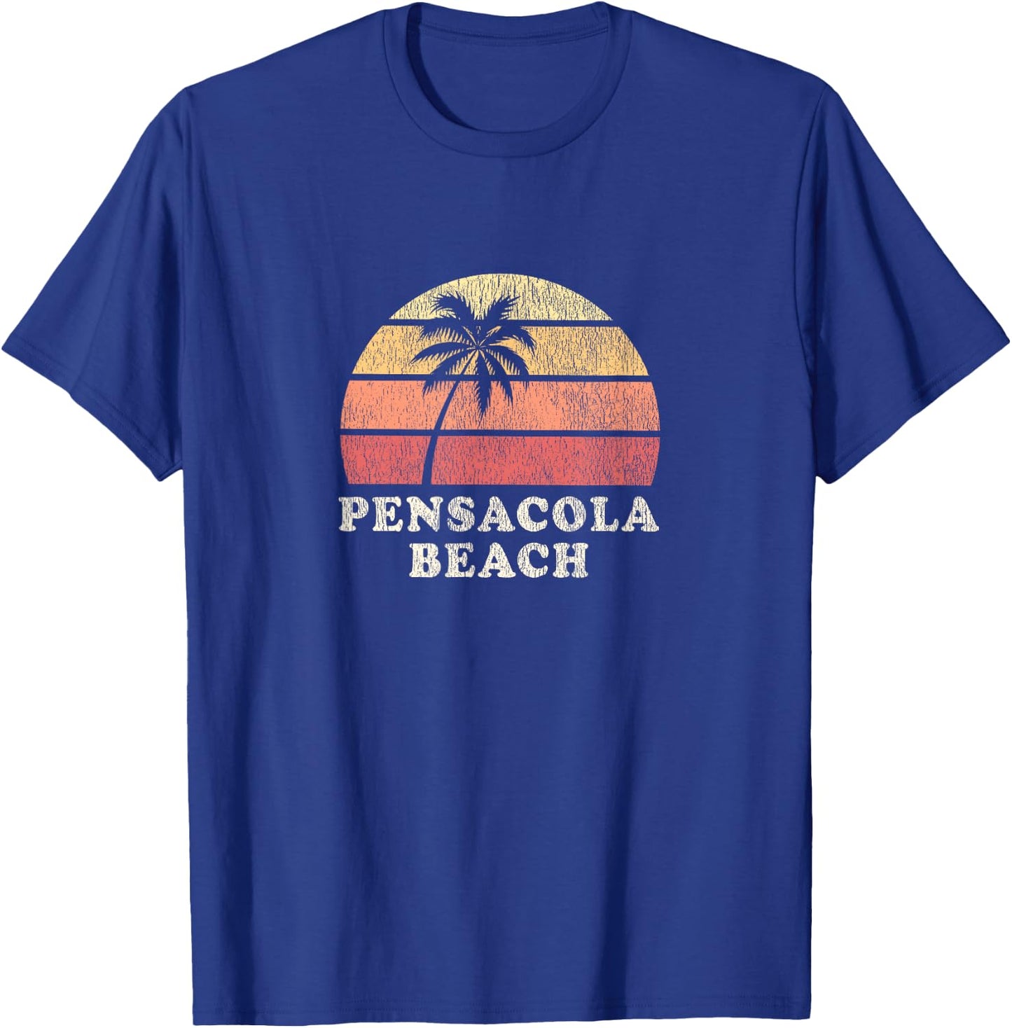 Pensacola Beach FL Vintage 70s Retro Throwback Design Men Women Girls Kids T-Shirt - T-Shirt | Royal