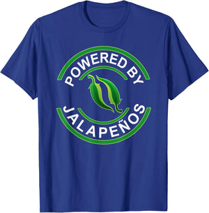 Powered By Jalapenos Funny Jalapeno Pepper T-Shirt - T-Shirt | Royal