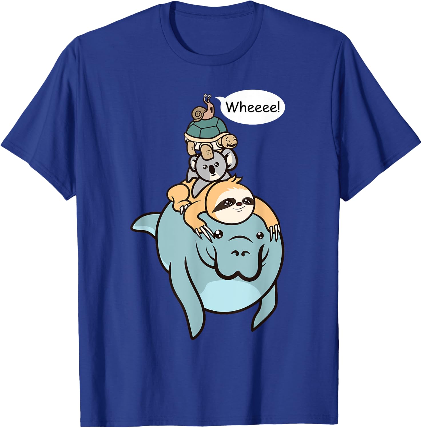 Funny Racing Manatee Sloth Turtle Koala Snail Gift T-Shirt - T-Shirt | Royal