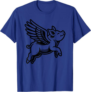 Funny Flying Pig Oink Aviator T-Shirt - T-Shirt | Royal