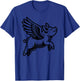 Funny Flying Pig Oink Aviator T-Shirt - T-Shirt | Royal