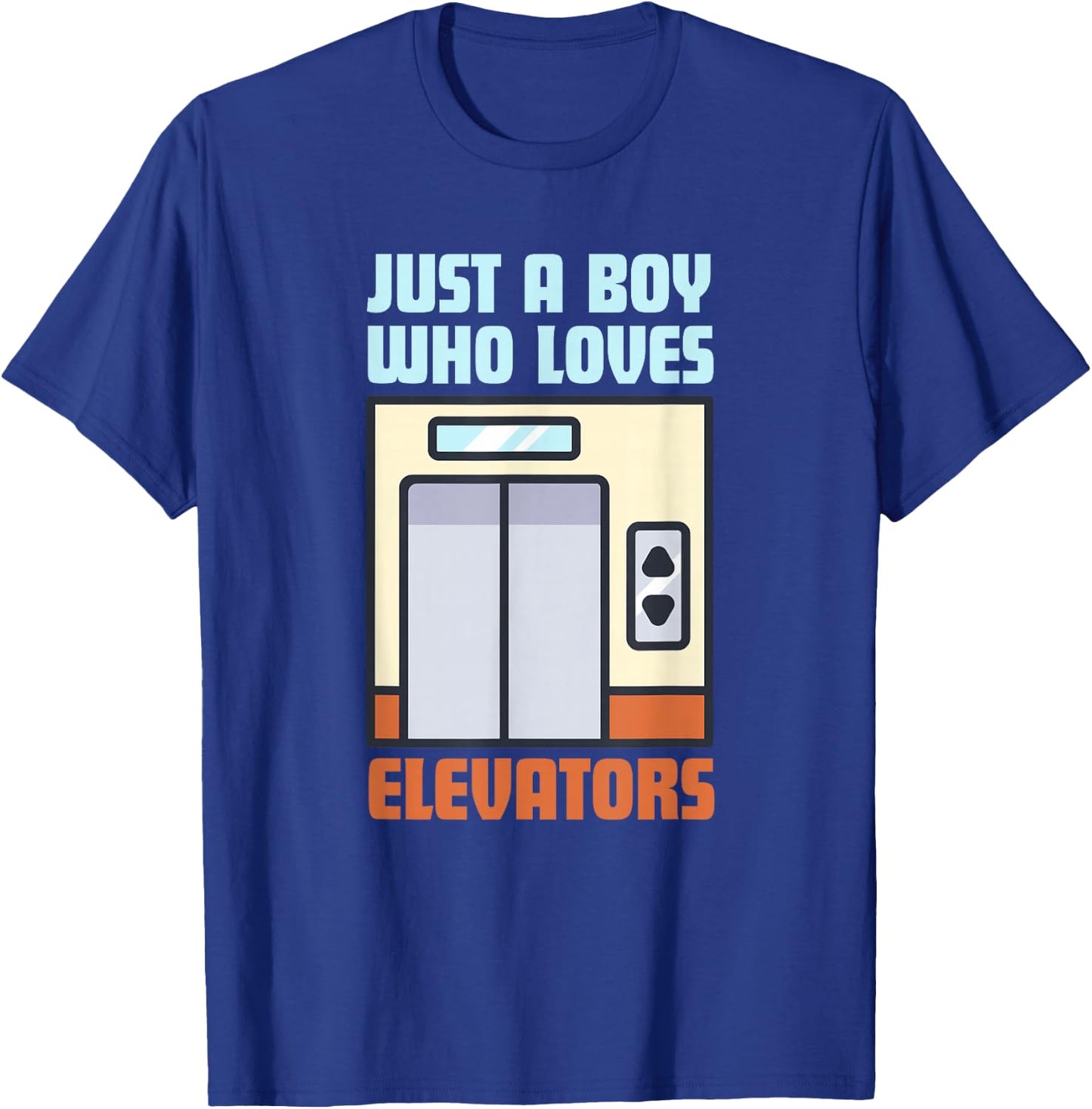 Just A Boy Who Loves Elevators Cute Elevator Kids T-Shirt - T-Shirt | Royal