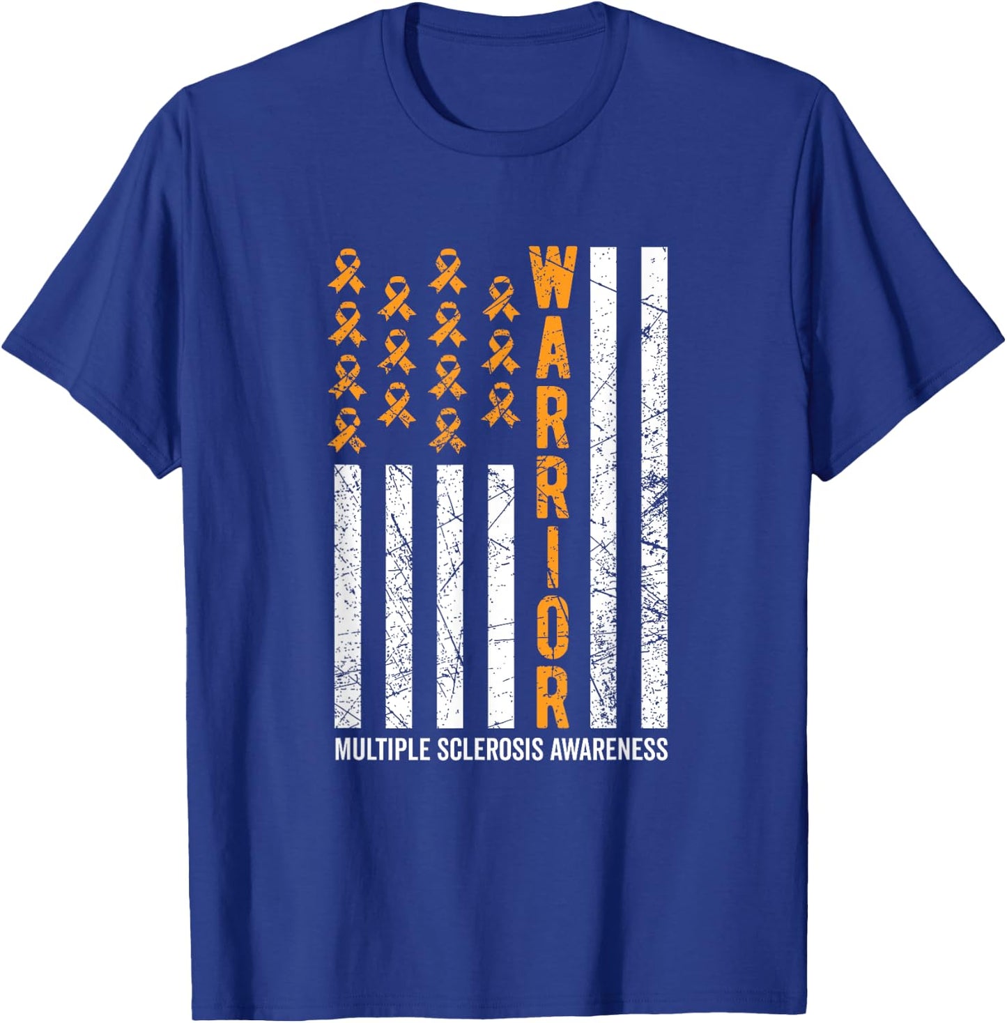 Orange Warrior & Men Multiple Sclerosis Awareness T-Shirt - T-Shirt | Royal