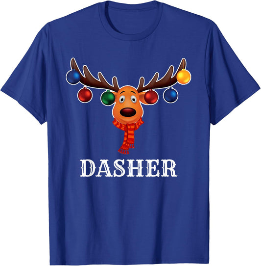 Santa Reindeer Dasher Xmas Group Costume T-Shirt - T-Shirt | Royal