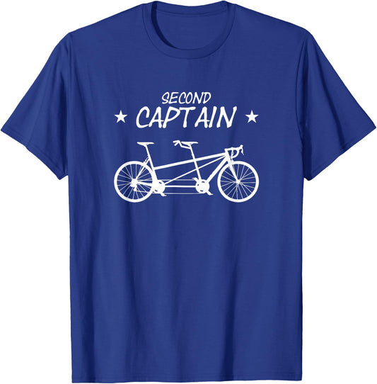 Tandem Bicycle Second Captain for Cycling Bike Pillions T-Shirt - T-Shirt | Royal