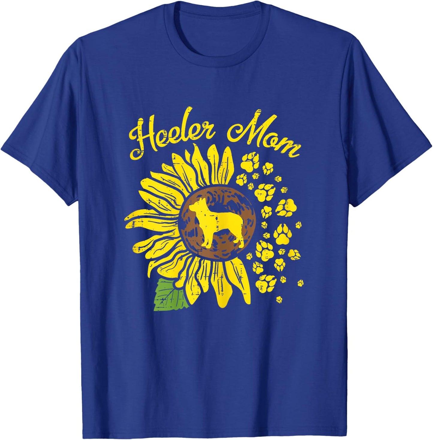Heeler Mom Sunflower Paw Blue Red Australian Cattle Dog Gift Women T-Shirt - T-Shirt | Royal