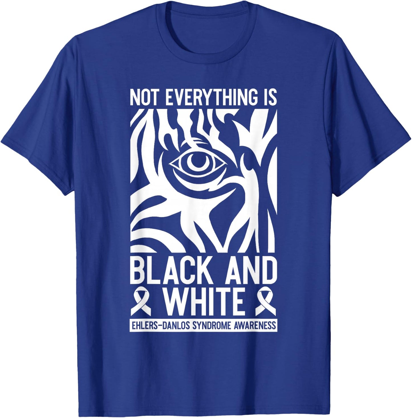 Black And White Ribbon Ehlers Danlos Zebra Rheumatologists T-Shirt - T-Shirt | Royal