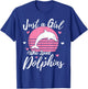 Funny Dolphin Lover Just A Girl Who Loves Dolphins T-Shirt - T-Shirt | Royal