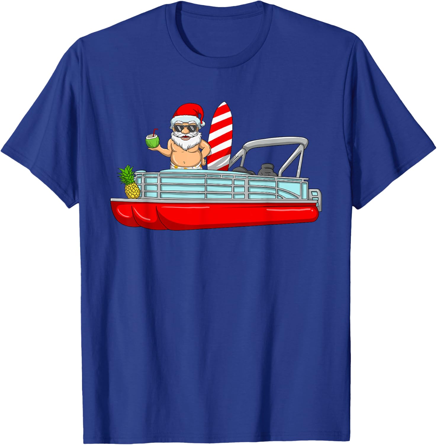 Christmas In July Santa Pontoon Boat Christmas In July T-Shirt - T-Shirt | Royal