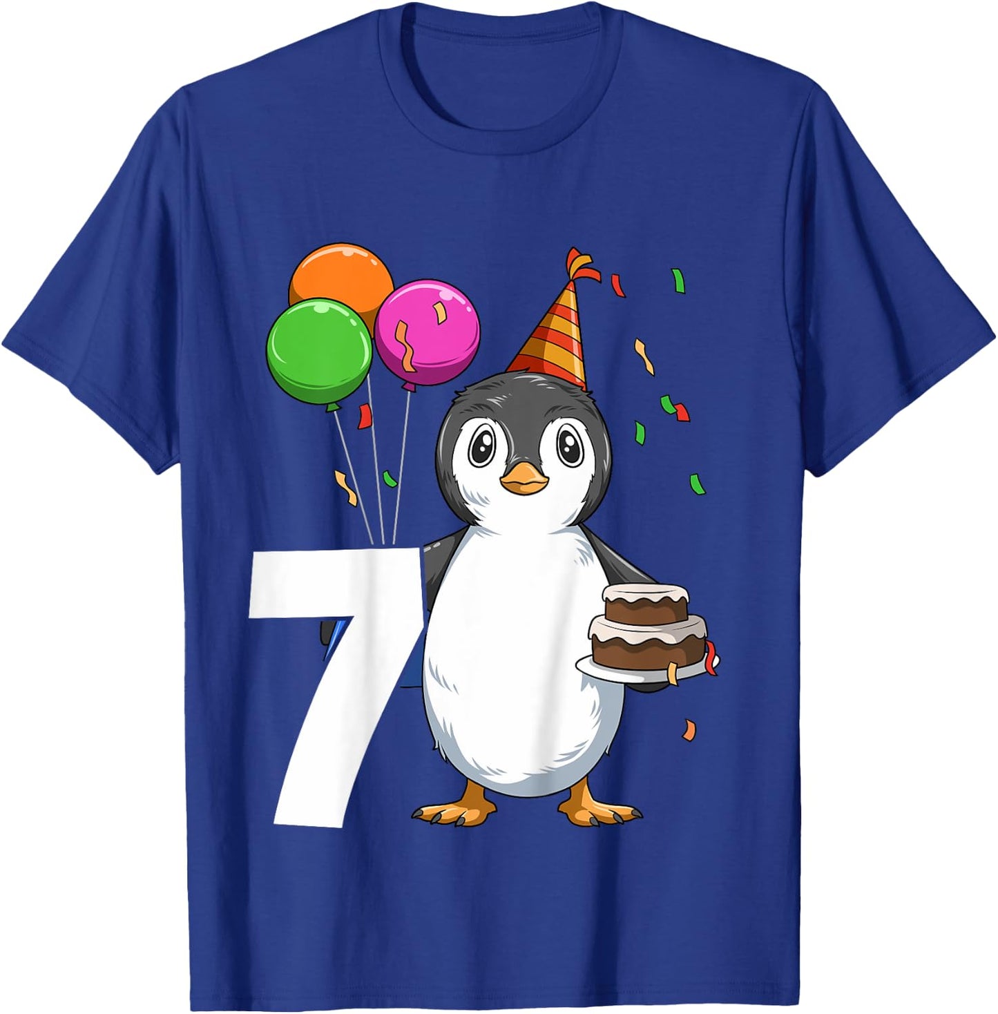 Penguin Birthday 7 Penguin 7th Birthday Outfit Penguin Party T-Shirt - T-Shirt | Royal