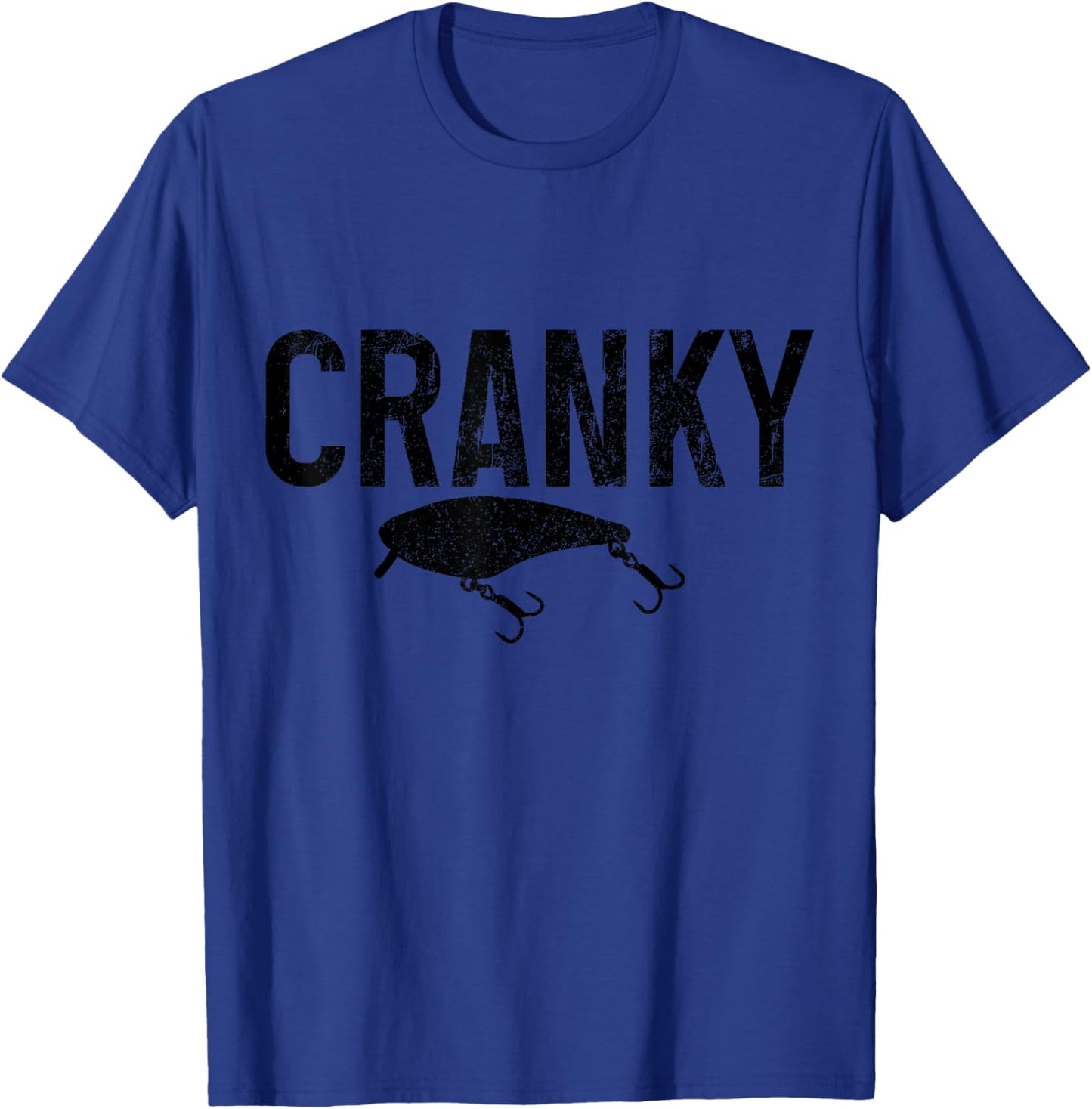 Cranky Funny Bass Fishing Lure Fisherman Crankbait T-Shirt - T-Shirt | Royal