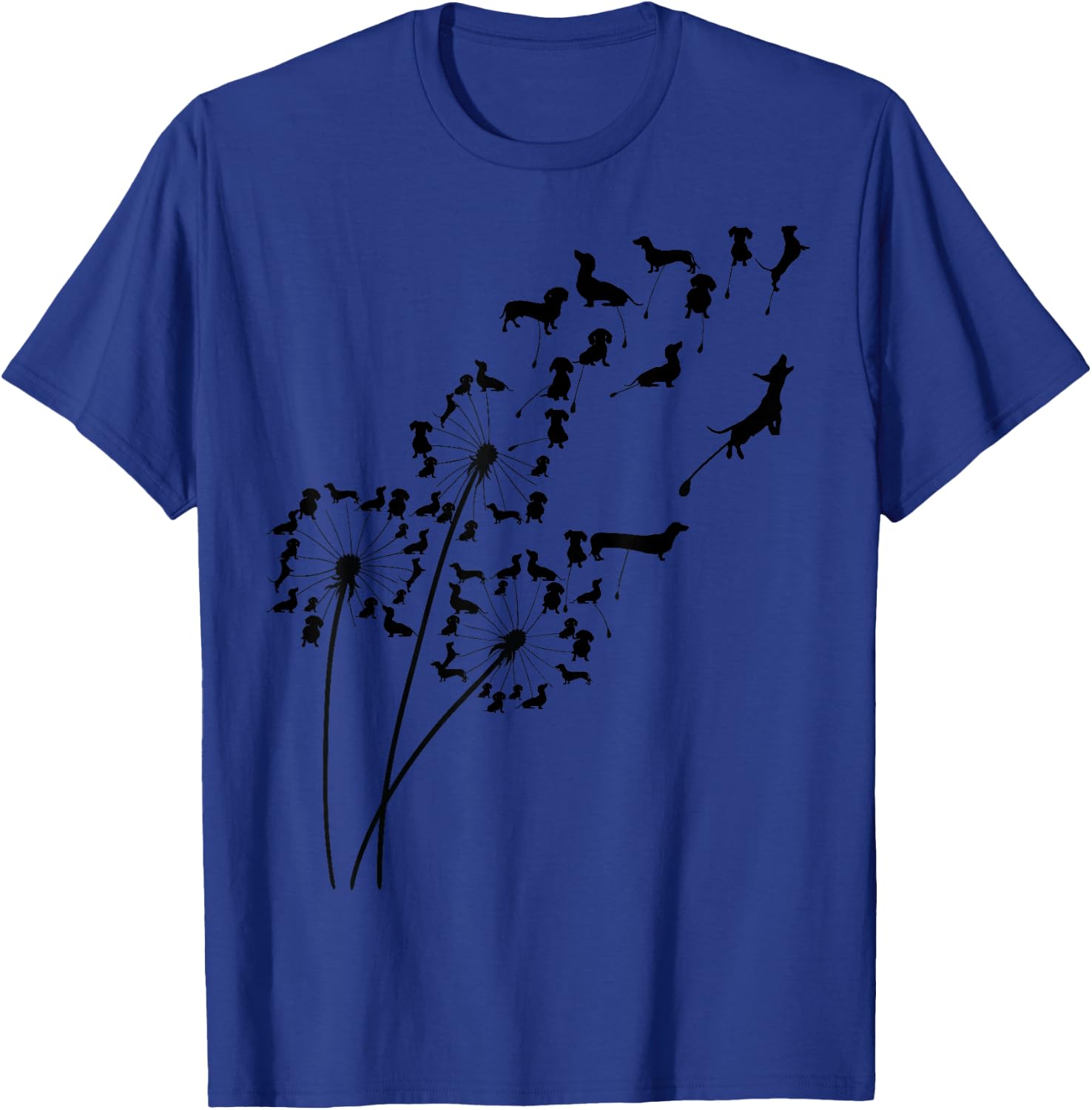 Dandelion DachshundFlower, Floral Dachshund Tree T-Shirt - T-Shirt | Royal