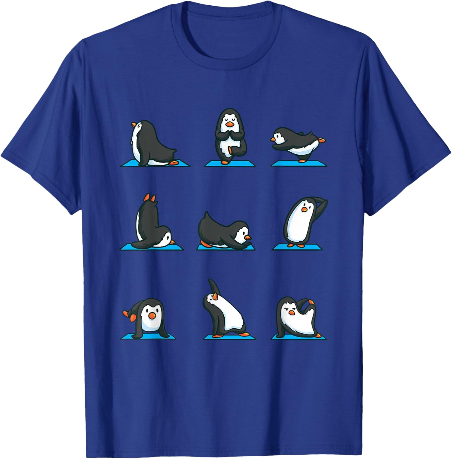 Funny Penguin Shirt for Girls Women Yoga Meditation Gym T-Shirt - T-Shirt | Royal
