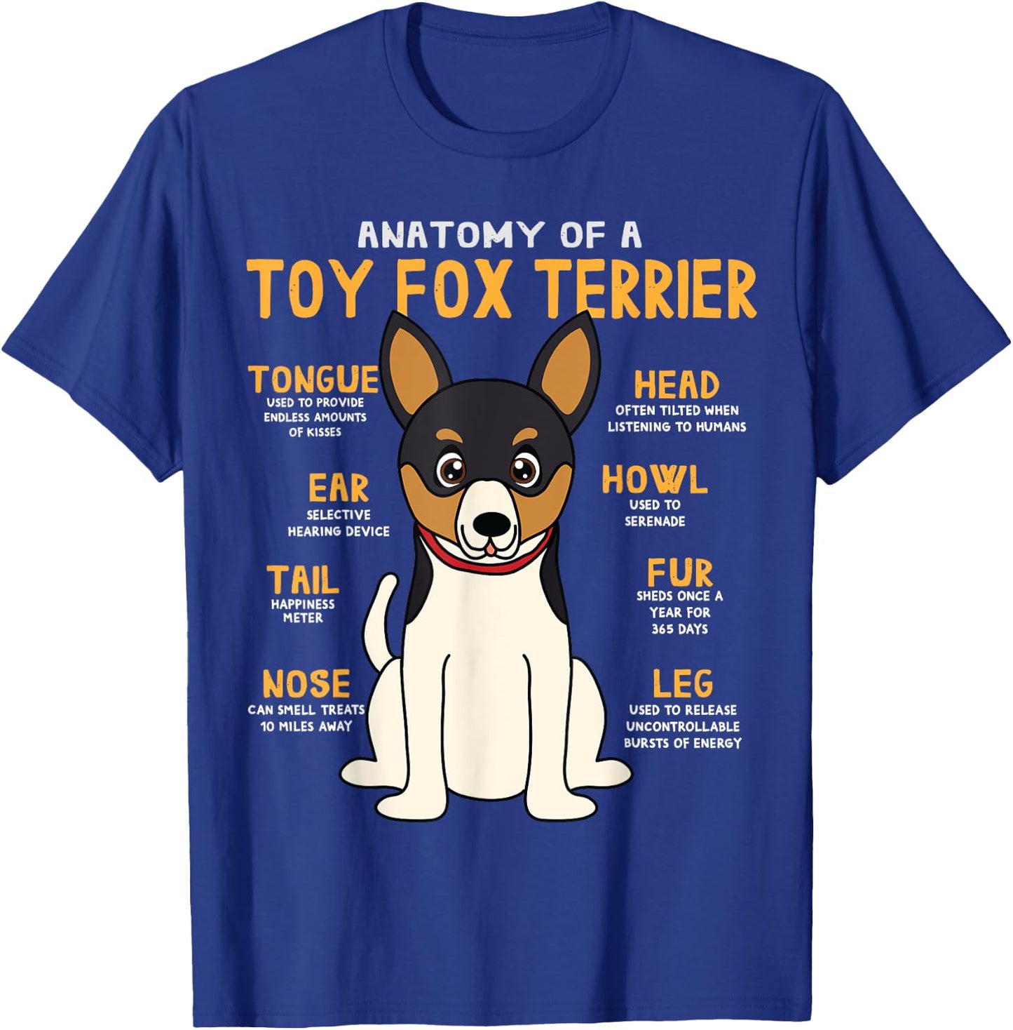 Toy Fox Terrier Anatomy Funny Dog Mum Dad Gesche T-Shirt - T-Shirt | Royal