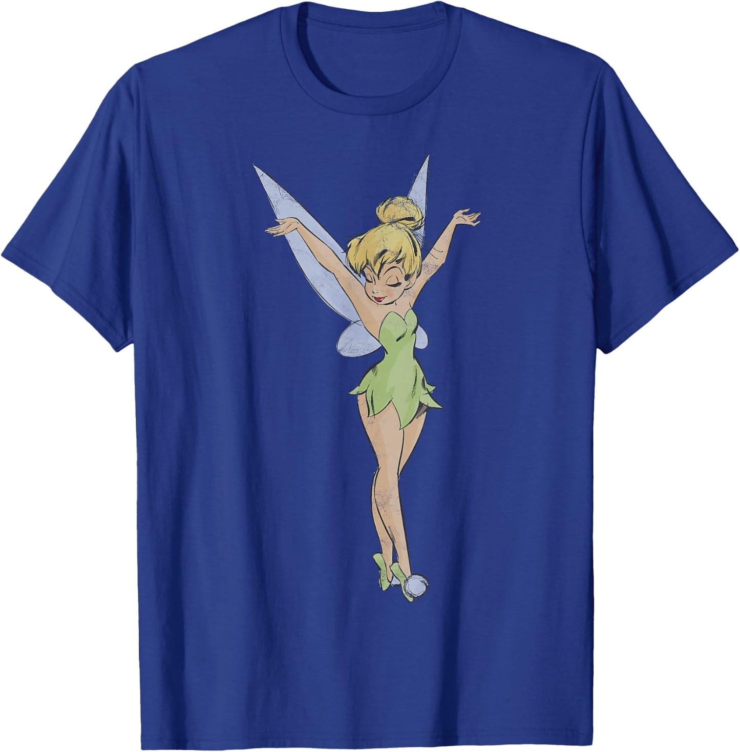 Disney Peter Pan Tinker Bell Arms Up Profile Mirror Dance Small T-Shirt - T-Shirt | Royal