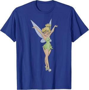 Disney Peter Pan Tinker Bell Arms Up Profile Mirror Dance Small T-Shirt - T-Shirt | Royal