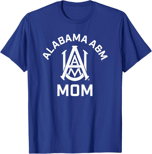 Alabama A&M University Bulldogs Arched Mom T-Shirt - T-Shirt | Royal