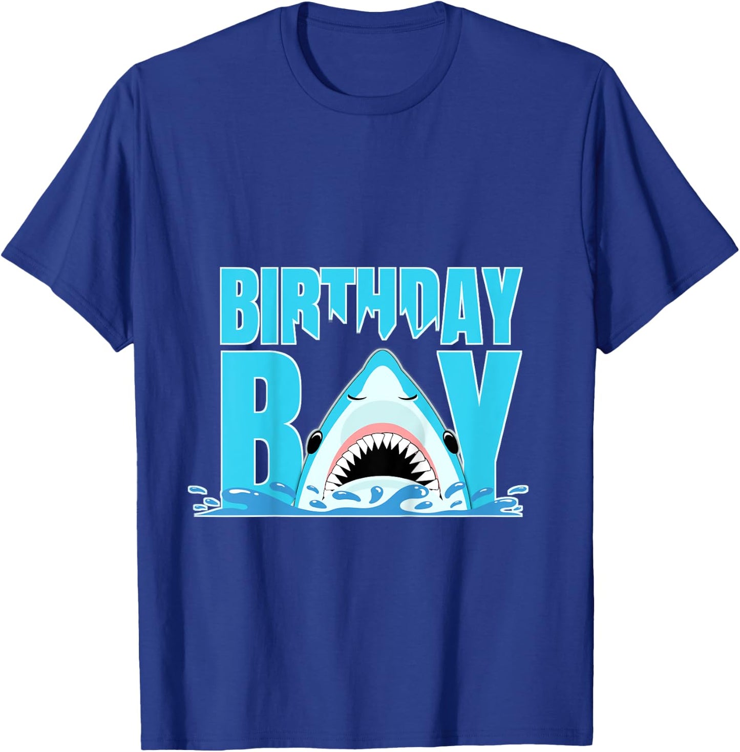 Kids Blue Shark Birthday Party Shark Bite Birthday Boy T-Shirt - T-Shirt | Royal