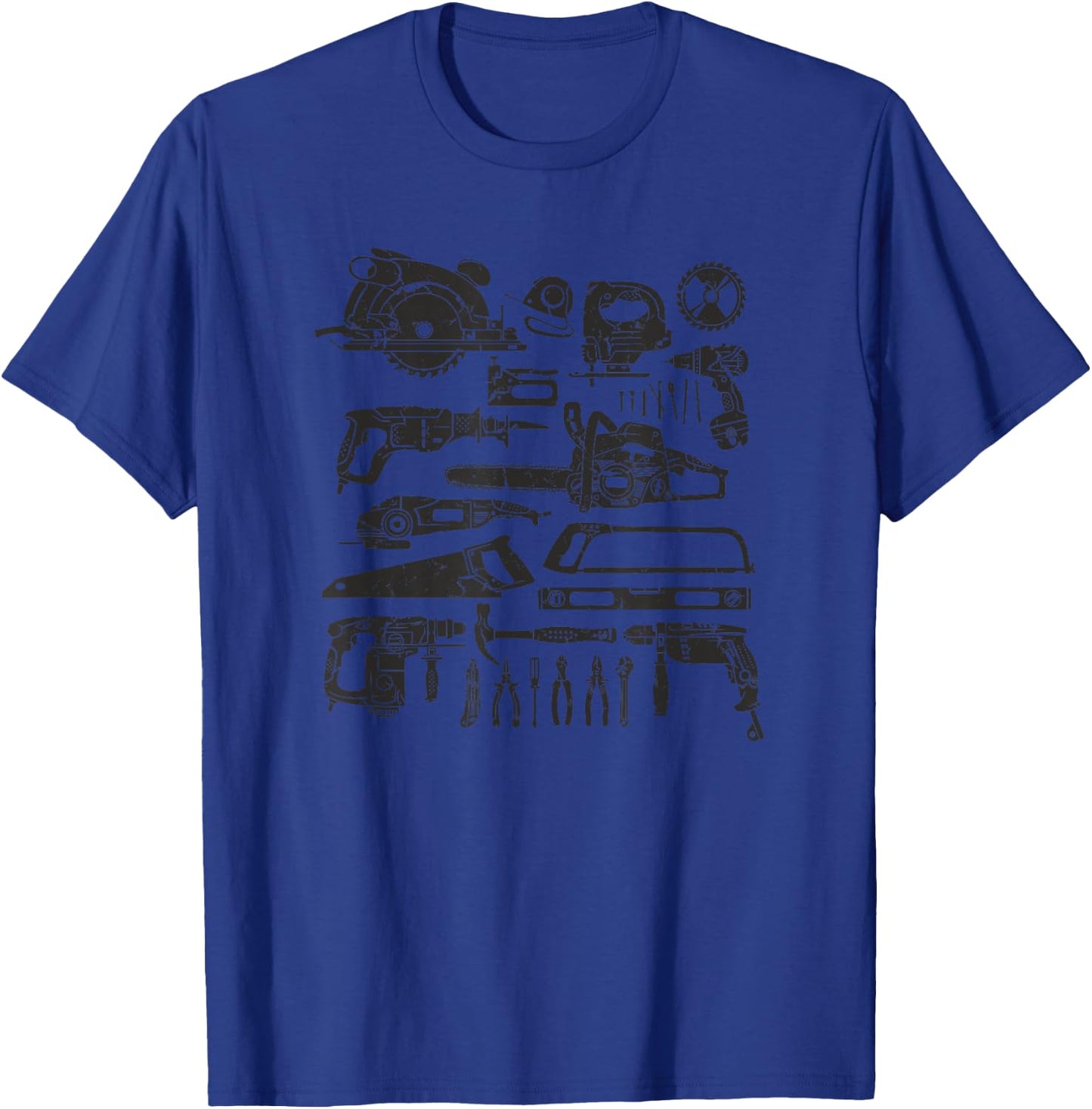 Carpenter Mechanic Handyman Hand Tools Power Tool Saw Drill T-Shirt - T-Shirt | Royal