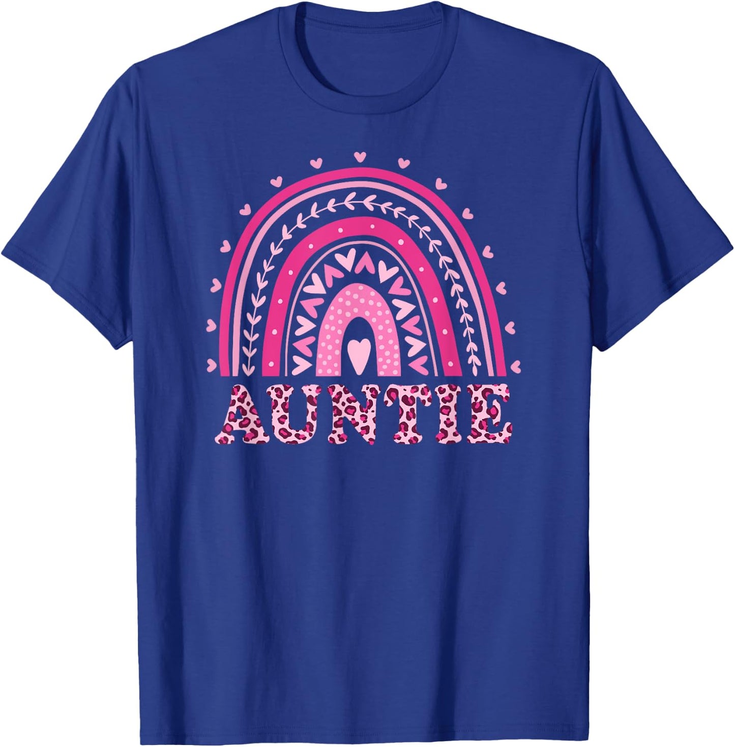Auntie Cute Leopard Print Wild Animal Aunt Mother's Day T-Shirt - T-Shirt | Royal