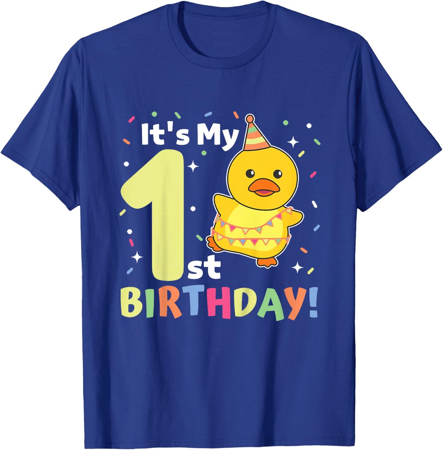 Duck 1st Birthday For Kids One Year Old Duck T-Shirt - T-Shirt | Royal