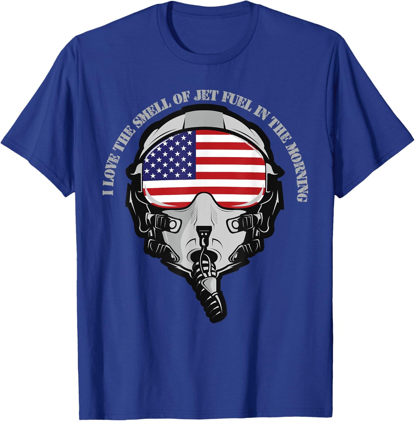 Funny Fighter Jet And Pilot Mask T-Shirt - T-Shirt | Royal
