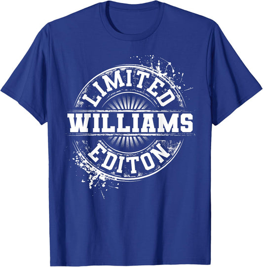 WILLIAMS Funny Surname Family Tree Birthday Reunion Gift T-Shirt - T-Shirt | Royal
