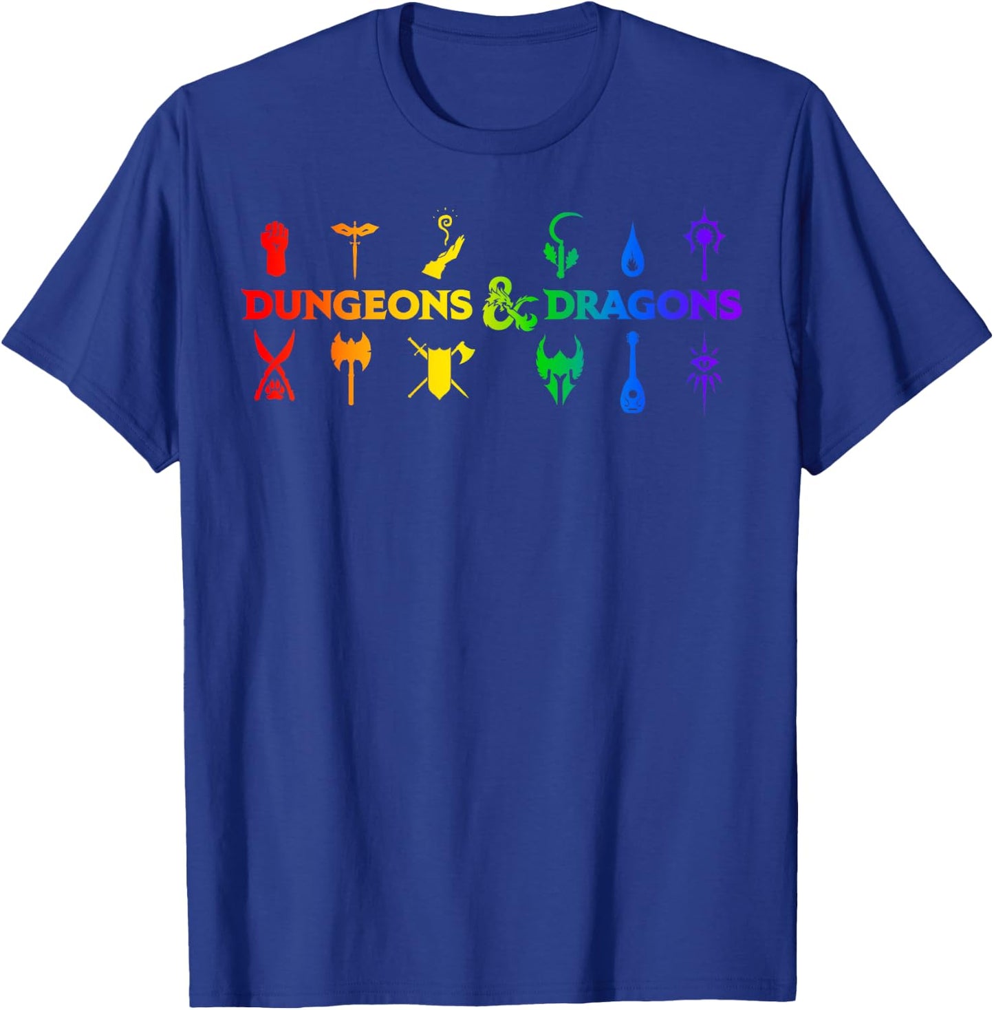 Dungeons & Dragons Classes Rainbow Gradient T-Shirt - T-Shirt | Royal