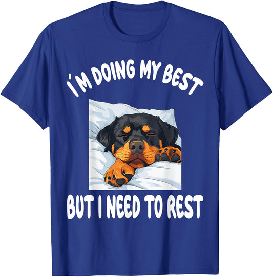 Rottweiler Rottie Dog Pajamas Nightgown Sleeping Napping Women Kids T-Shirt - T-Shirt | Royal