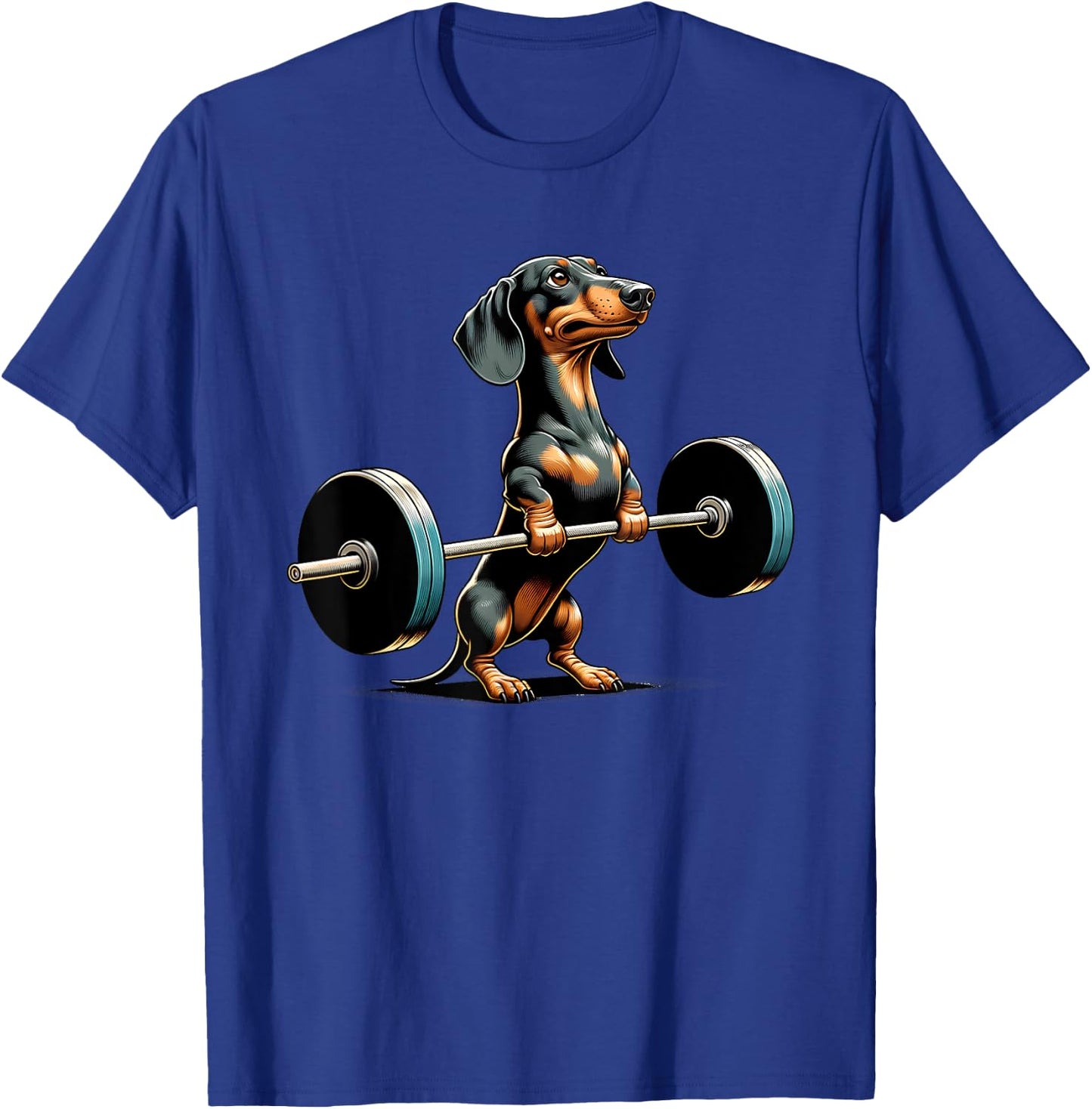 Dachshund Deadlift Weightlifing Fitness Workout Gym Lover T-Shirt - T-Shirt | Royal
