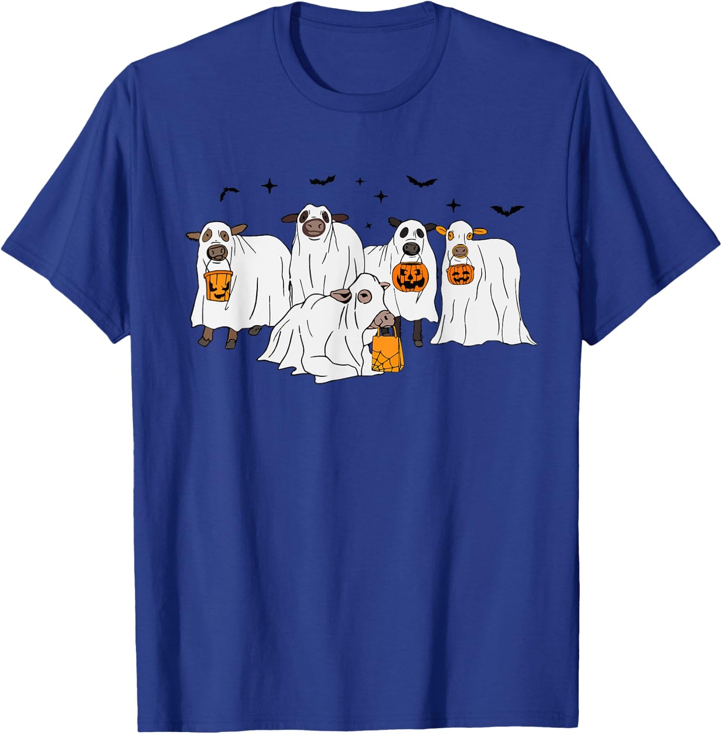 Funny Cow Ghost Halloween Farmer Trick Or Treat Cow Lover T-Shirt - T-Shirt | Royal