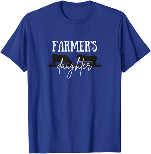 Farmer's Daughter, Farm Life, Cattle Farm, Cute Cow T-Shirt - T-Shirt | Royal