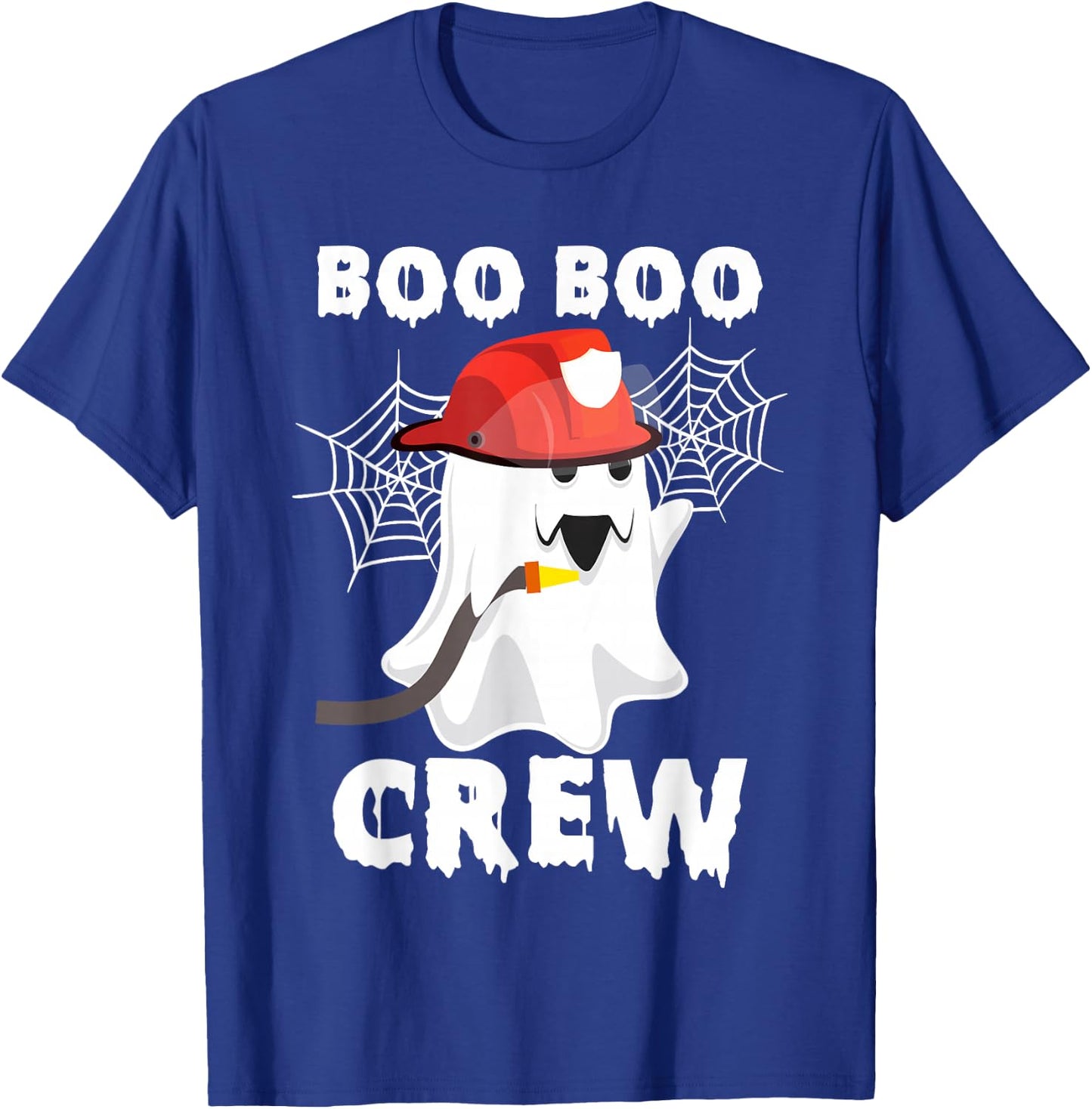 Firefighter Boo Boo Crew Halloween Ghost Fireman Costumes T-Shirt - T-Shirt | Royal