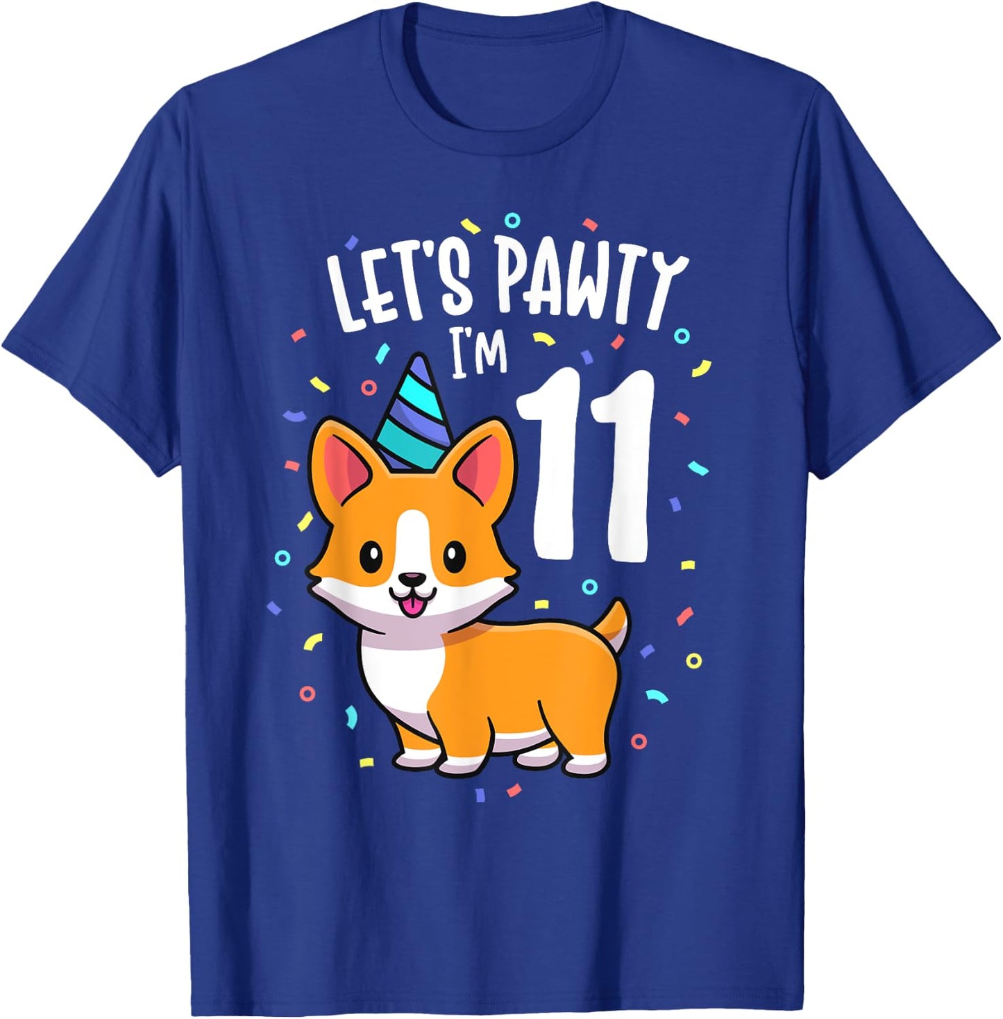 11 Years Old Corgi Dog Lover 11th Birthday Party Outfit Kid T-Shirt - T-Shirt | Royal
