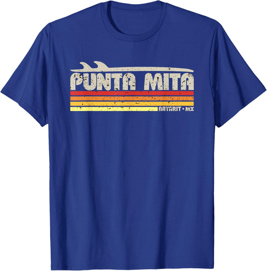 Punta Mita Nayarit Mexico - Retro Surf Paradise T-Shirt - T-Shirt | Royal