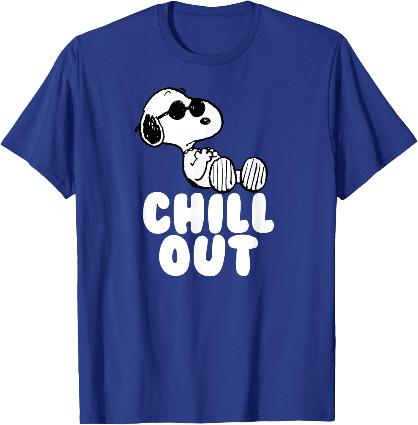 Peanuts Classic Fit - Chill Out Snoopy Graphic in Blue T-Shirt - T-Shirt | Royal