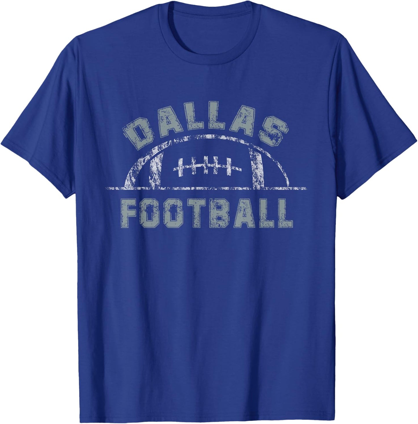 Dallas Football | End Zone Game Day Distressed Vintage T-Shirt - T-Shirt | Royal