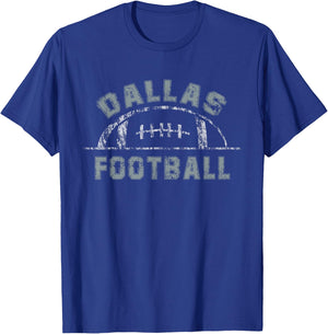 Dallas Football | End Zone Game Day Distressed Vintage T-Shirt - T-Shirt | Royal
