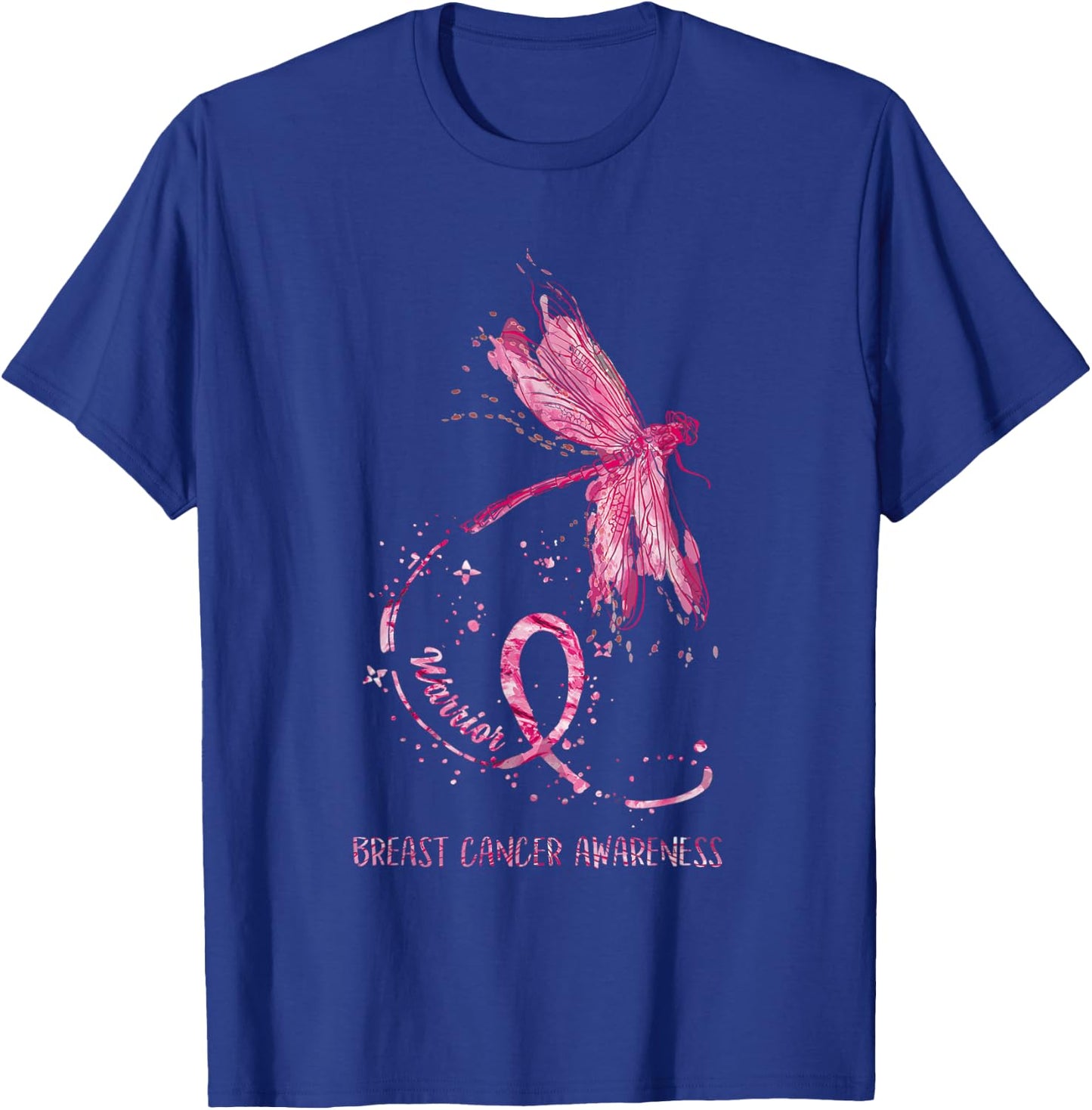 Dragonfly Pink Ribbon Breast Cancer Awareness Funny Gifts T-Shirt - T-Shirt | Royal