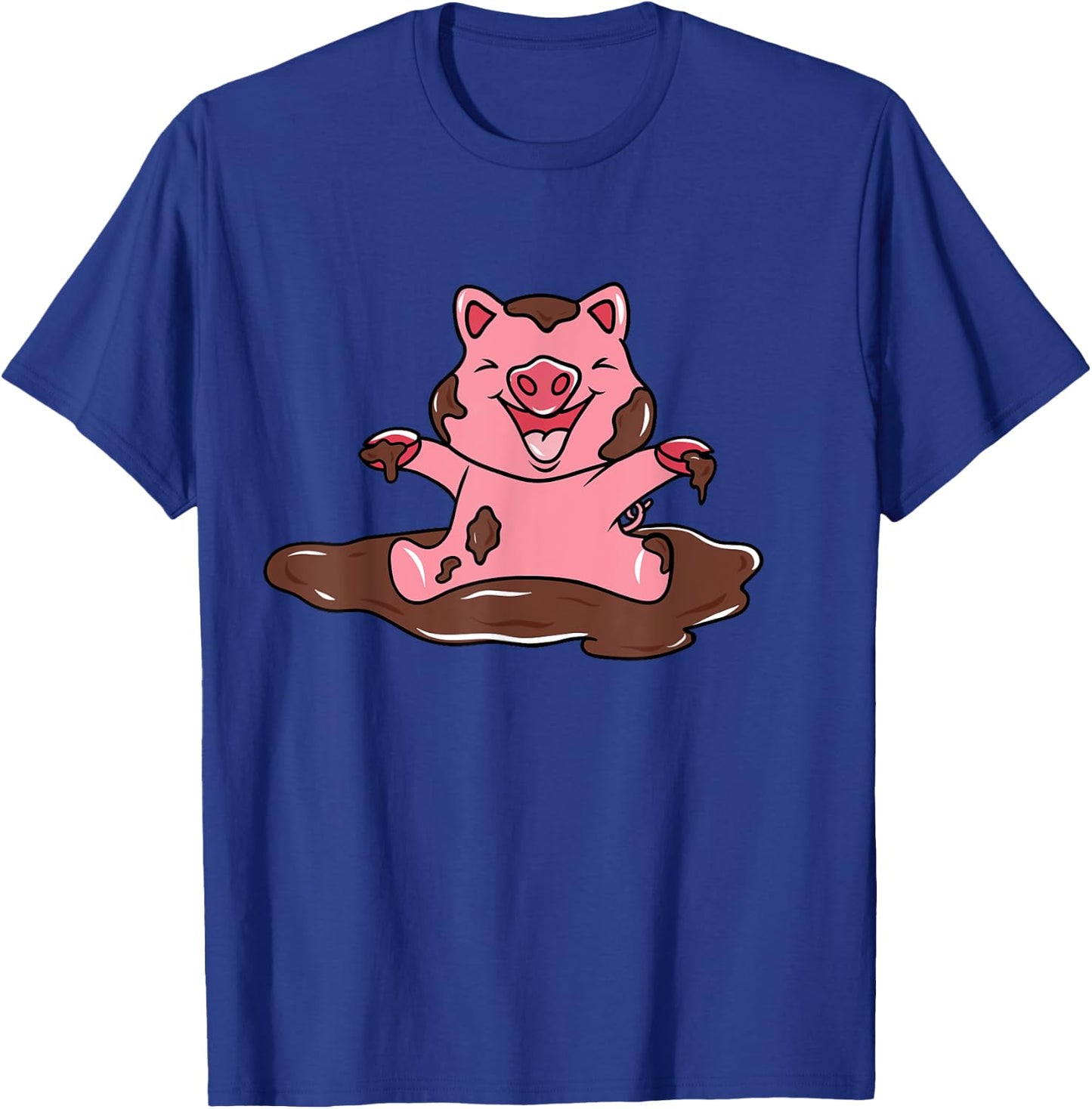 Happy Pig In The Mud T-Shirt - T-Shirt | Royal